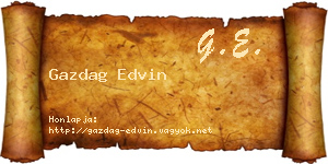 Gazdag Edvin névjegykártya